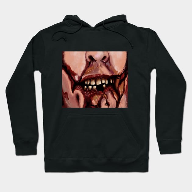 Spooky Zombie Mouth Hoodie by TWOintoA